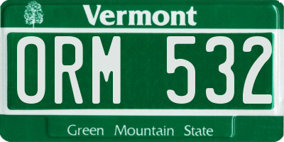 VT license plate ORM532