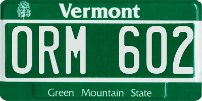 VT license plate ORM602