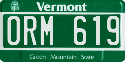 VT license plate ORM619