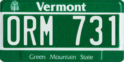 VT license plate ORM731