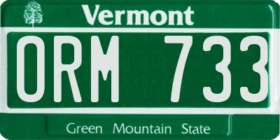 VT license plate ORM733