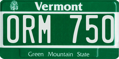 VT license plate ORM750