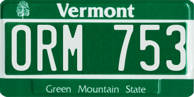VT license plate ORM753
