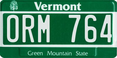 VT license plate ORM764