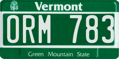 VT license plate ORM783