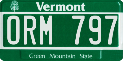 VT license plate ORM797