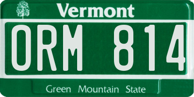 VT license plate ORM814