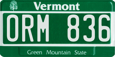 VT license plate ORM836