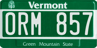 VT license plate ORM857