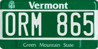 VT license plate ORM865
