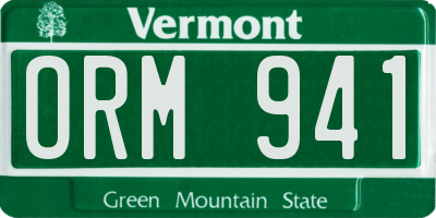 VT license plate ORM941