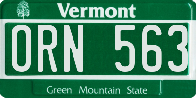 VT license plate ORN563