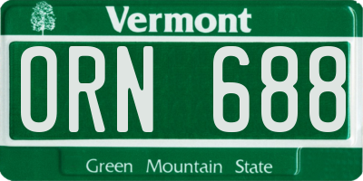 VT license plate ORN688