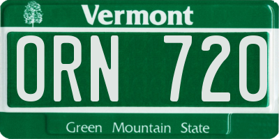 VT license plate ORN720