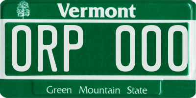 VT license plate ORP000