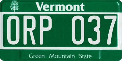 VT license plate ORP037