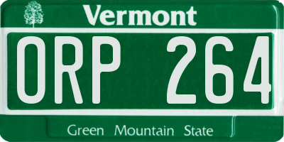 VT license plate ORP264