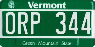 VT license plate ORP344
