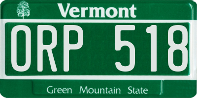 VT license plate ORP518