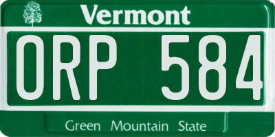 VT license plate ORP584