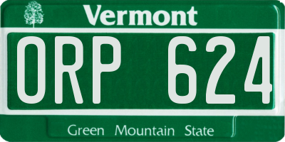 VT license plate ORP624