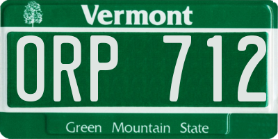 VT license plate ORP712