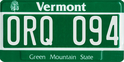 VT license plate ORQ094