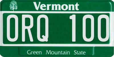 VT license plate ORQ100