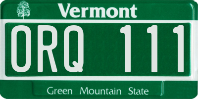 VT license plate ORQ111