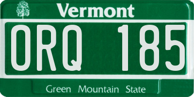VT license plate ORQ185