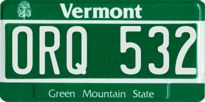 VT license plate ORQ532