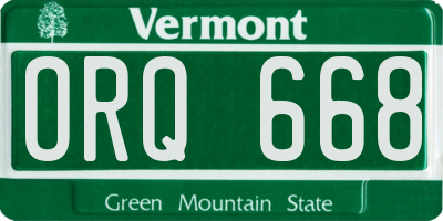 VT license plate ORQ668
