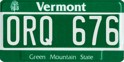 VT license plate ORQ676