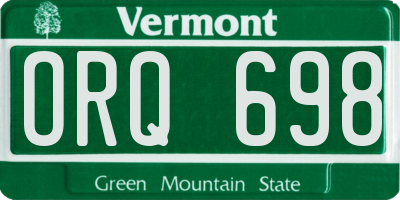 VT license plate ORQ698