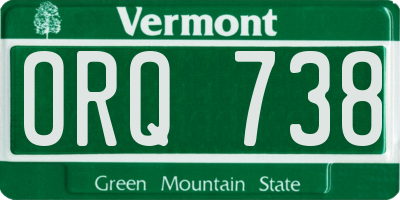 VT license plate ORQ738