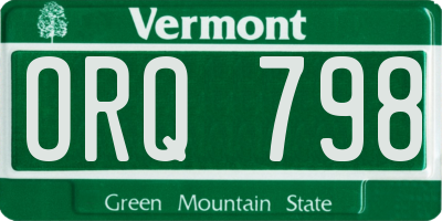 VT license plate ORQ798
