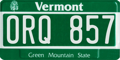 VT license plate ORQ857