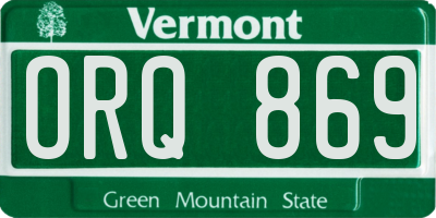 VT license plate ORQ869