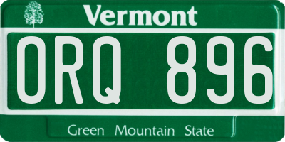 VT license plate ORQ896