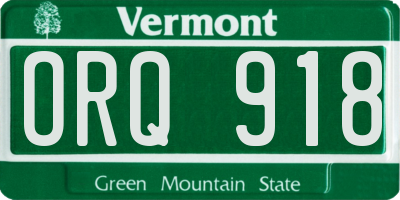 VT license plate ORQ918