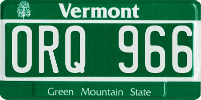 VT license plate ORQ966