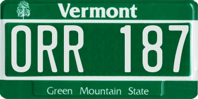 VT license plate ORR187