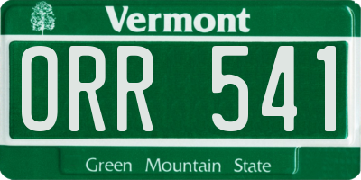 VT license plate ORR541