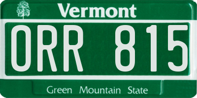 VT license plate ORR815