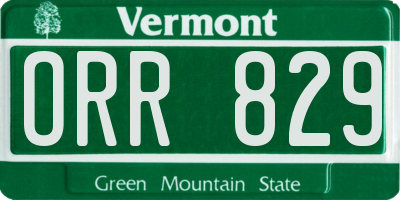 VT license plate ORR829