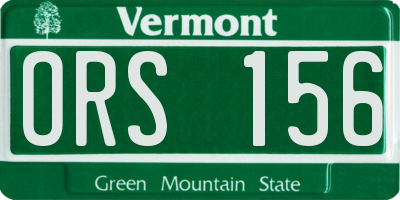 VT license plate ORS156