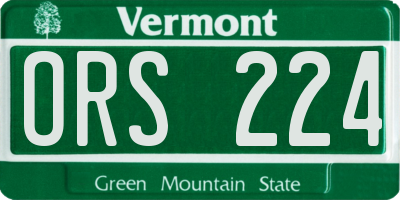 VT license plate ORS224
