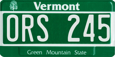 VT license plate ORS245