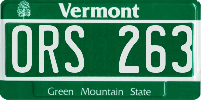 VT license plate ORS263