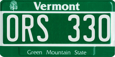 VT license plate ORS330